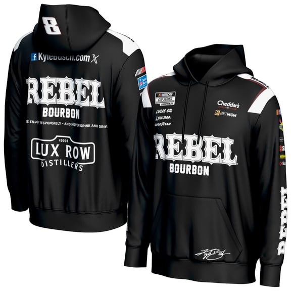 Men's ProSphere Black Kyle Busch Rebel Bourbon Hoodie