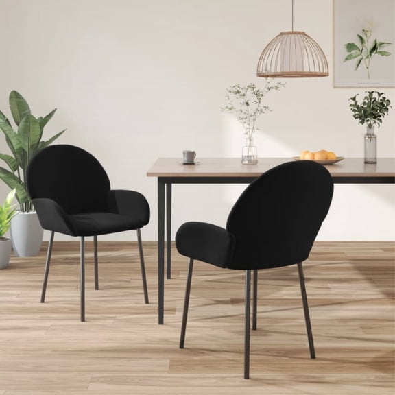 Casafoyer Dining Chairs 2 pcs Black Velvet