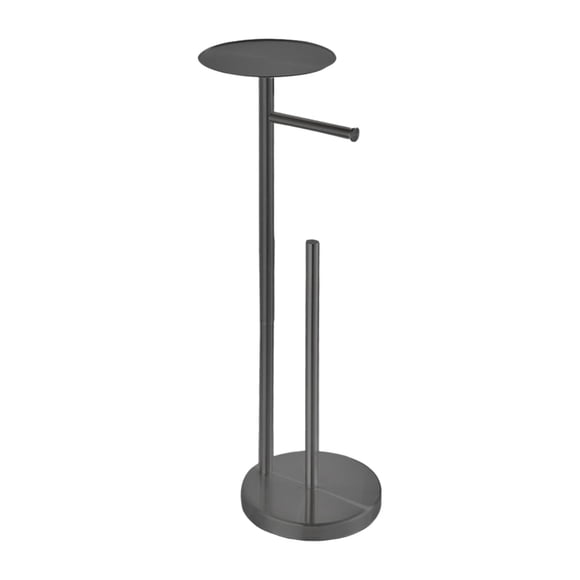 Soporte de papel higiénico de pie Sunnimix con estante de almacenamiento de acero inoxidable Negro