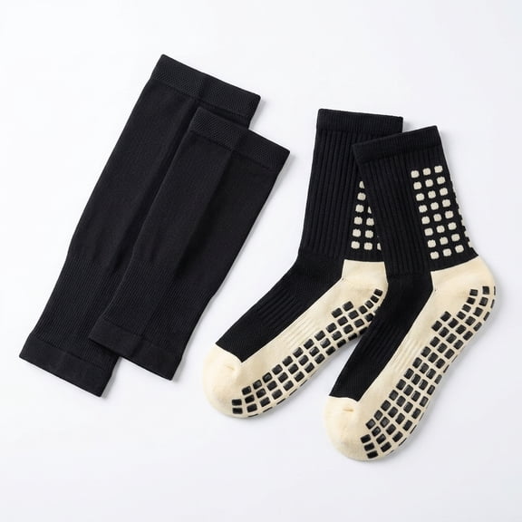 Breathable Non Slip Football Socks Men Sports Soccer Grip Socks Shin Guard Sleeves