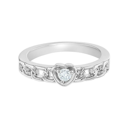 Rhodium Plated Heart Love CZ Crystal Baby Girl Children's Ring