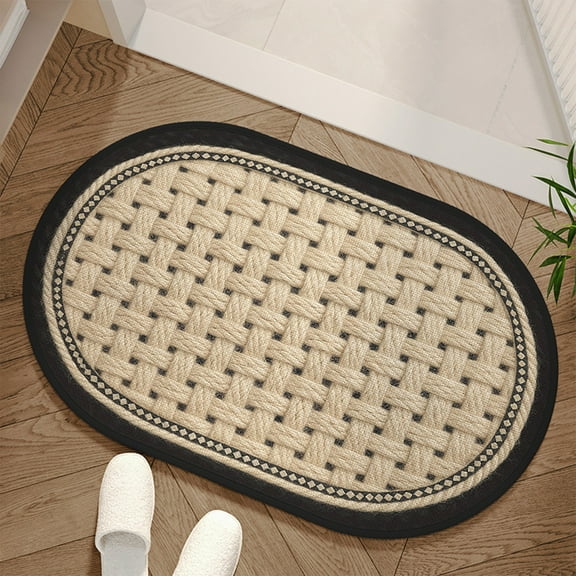 Bathroom Floor Mat,Bath Rug,Super Absorbent Bath Mat,Bathroom Rugs Non Slip Washable, Quick Dry Shower Mats, Ultra Soft Bath Mat Towel （Black）