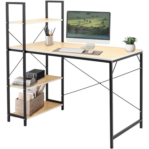 Escritorio Oficina Computadora Ejecutivo Madera 121 X 120 X 60 Cm Color Blanco