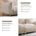 thumbnail image 3 of 87" Teddy Sherpa Sofa Couch for Living Room, 2 Seater Deep Seat Comfy Couch, 2 Cushions, 2 Pillows,Beige, 3 of 6