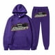 thumbnail image 1 of Womens Plush Long Sleeved Pants Loose Fitting Pullover With Letter Print And Rope Hoodie Two-piece, 1 of 2