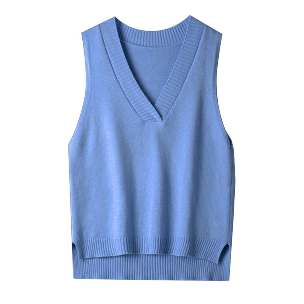 Women Sweater Tank Tops Spring Autumn Vest Camisole Sleeveless V Neck