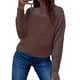 thumbnail image 1 of UKAP Suéter de punto para mujer, estilo gofre, liso, casual, para otoño, básico, manga larga, cuello redondo, jersey de punto, 1 of 2