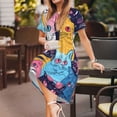 thumbnail image 3 of Naloa Colorful Cats Pattern Art Print Womens Summer A-Line Dress with Pockets,Short Sleeve Dresses,Flowy Beach Swing Dress for Vacation Travel, 3 of 6