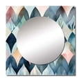 thumbnail image 2 of Designart "Blue Form Mapping III" Modern Geometric Square Mirror For Wall Decor - Large Blue Square Printed Wall Mirror Art - Square Modern Mirror - Wall Mounted Square Large Mirror, 2 of 5