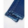thumbnail image 4 of ROAD MARKINGS Women's Distressed Skinny Jeans, High Rise, Raw Hem, Medium Wash Denim (US, Alpha, Small, Regular, Regular, Blue), 4 of 5