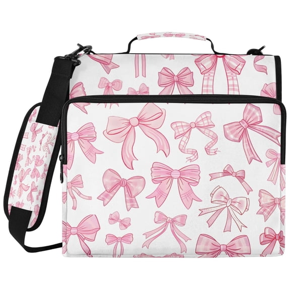 ALAZA Zipper Binder Bow3 Pattern 2 inch 3 Ring 500 Sheet Capacity Trapper Keeper File Folder Organizer Bag