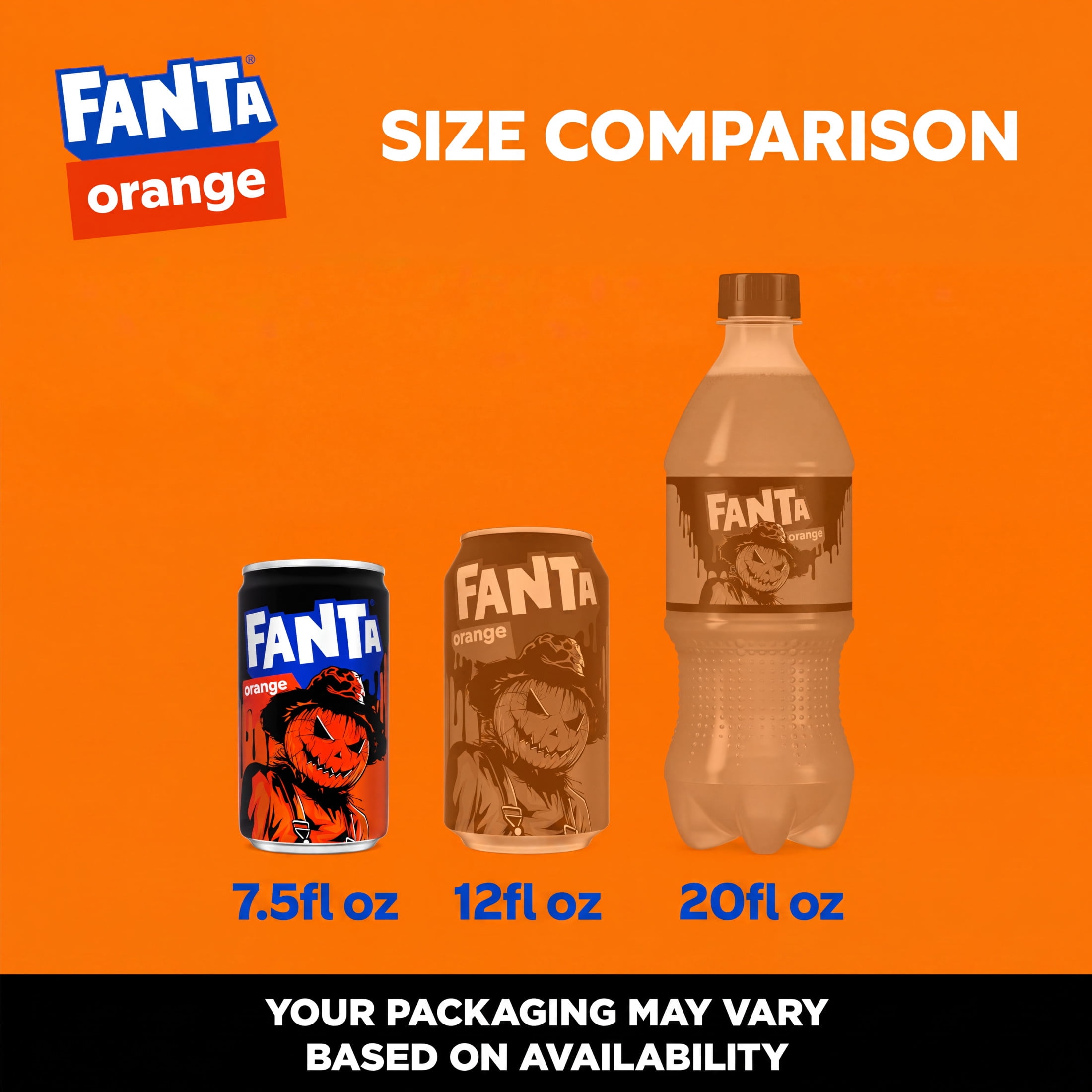 Fanta Orange Soda Pop Fridge Pack Mini Cans, 7.5 fl oz, 10 Pack