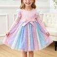 thumbnail image 2 of Splozh Toddler Sweater Dress for Girls Cute Soft Fall Winter Long Sleeve Princess Holiday Party Dress Toddler Birthday Dress Winter Princess Dress for Girls,Pink,2-3 Years, 2 of 8