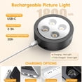 thumbnail image 3 of 2-Pack Picture Lights for Wall, Magnetic Art Display Picture Lights with Remote, 3 Lighting Modes Battery Operated Picture Light, Dimmable & Timer Art Wall Lights for Pictures, Black, 3 of 7
