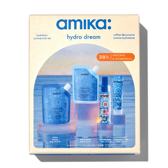Set de cuidado capilar Amika Hydro Dream Hair Rutina Trial Set