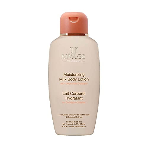 RIVAGE NATURAL DEAD SEA MINERALS Moisturizing Milk Body Lotion 200ML formulated with DEAD SEA MINERALS and VEGTABLE COLLAGEN