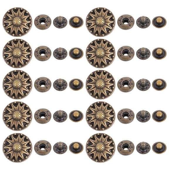 PAMINGONO Dark Brown Zinc Alloy Snap Fastener for Sewing with Craftsmanship 20 Sets
