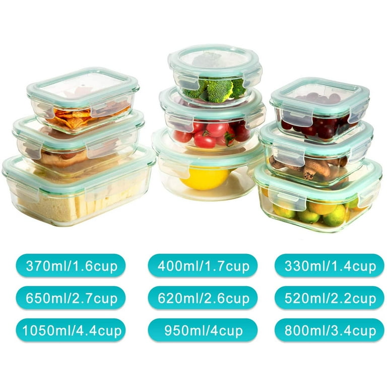 Bayco Glass Meal Prep Containers, Glass Food Storage