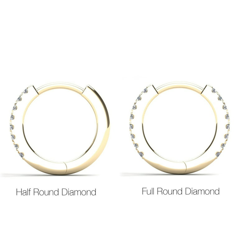 Anygolds 0.08 ctw Full Round Diamond Hoop Earring 14K Real Solid Gold Gold  Micropavé Natural Genuine Diamond Cartilage Daith Helix Tragus Conch Rook  Snug Hoop Piercing - MAG20001W White Gold 