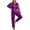 Purple, variant on Sleepwear Womens Silky Satin Pajamas Set Long Sleeve Nightwear Loungewear, Purple, M