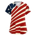 thumbnail image 2 of KDDYLITQ 250 Year American Anniversary Tshirt for Women Causal Printed Short Sleeve T-Shirts Summer Red White and Blue Vintage Tops Usa Star Stripes Cute V Neck Tees Multicolor L, 2 of 7