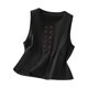 thumbnail image 1 of Vestidos Casuales Para Mujer, Blusas De Mujer De Moda Camisola sin mangas de lino y imitación de color liso para mujer con cuello redondo y botones, 1 of 5