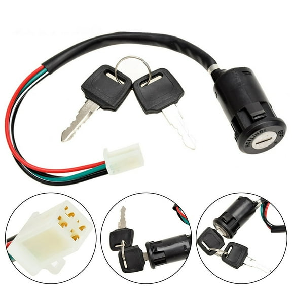 yaaqii 4 Pin for Ignition Key Switch for 50cc 70cc 90cc 110cc 125cc Quad ATV Dirt