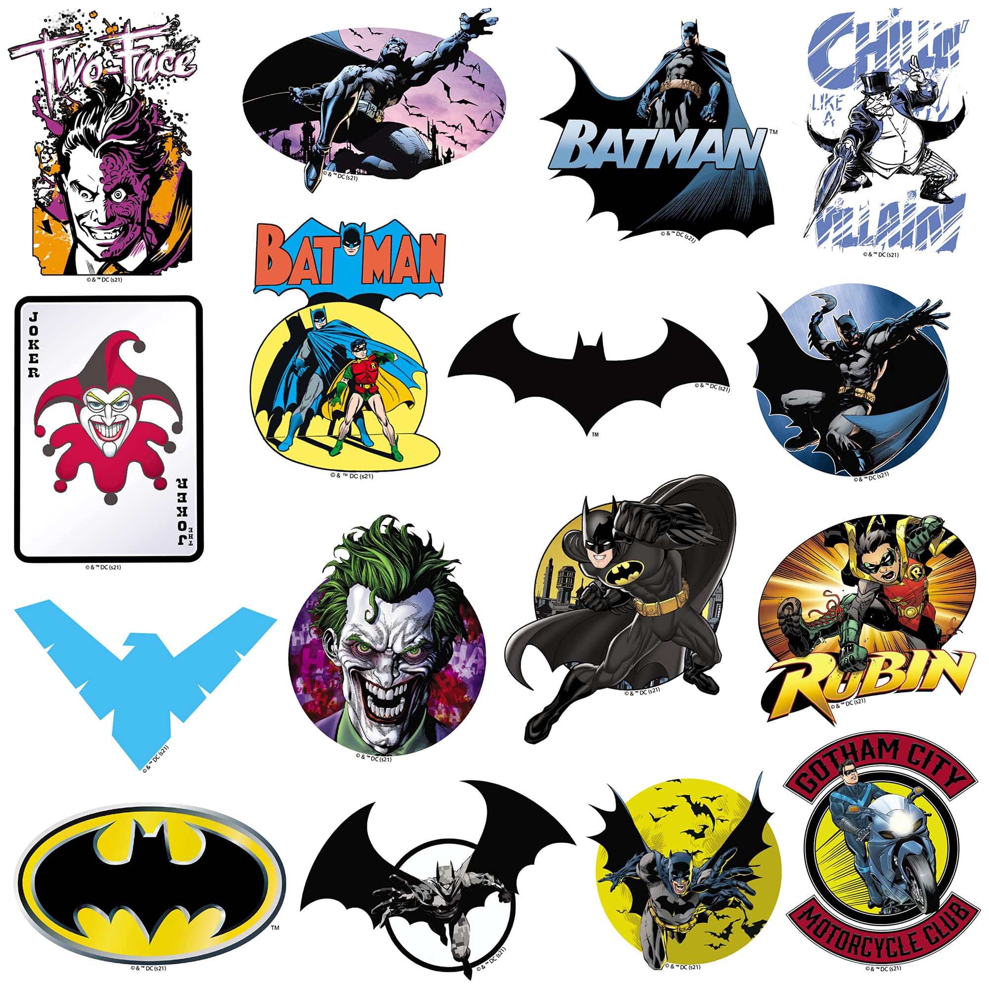 Batman Sticker Pack 100ct Bundle  DC Super Hero Die-Cut Vinyl Large Deluxe Decals for Laptop, Water Bottle, Scrapbooking, Tablet & Indoor/Outdoor Use