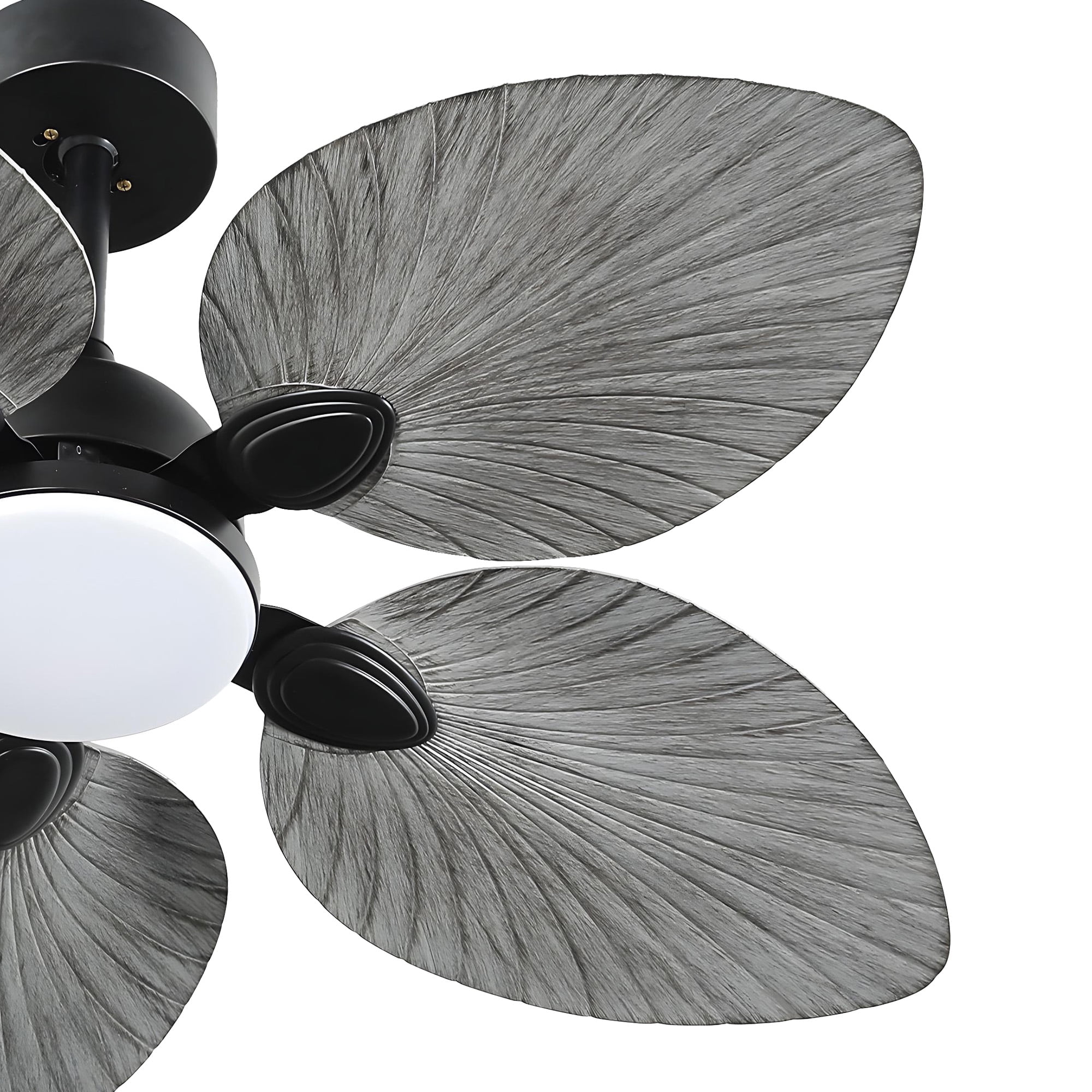 Dextrus 42 inch Tropical Ceiling Fans with LED Light and Remote, Fan Light with Memory Function, 6 Speed & Lights Colors Changing, 5 blades - Gray