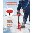 thumbnail image 4 of KFFKFF Ice Auger Drill Bit, 8in Diameter 39in Length, Cordless Nylon Ice Fishing Auger with 13.4in Extension Rod, Drill Adapter, Top Plate, and Blade Guard, 4 of 9