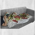 thumbnail image 6 of Rowan Soft Flannel Fleece Throw Blanket, Colorful Bird Flower and Rowan Shrubs on White Backdrop Display Botanical, Cozy Plush for Indoor and Outdoor Use, 50" x 70", Multicolor, by Ambesonne, 6 of 6