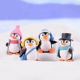 thumbnail image 2 of 1 Juego/4 piezas de Mini figura decorativa con forma de pingüino de invierno, decoración navideña para el hogar, artesanía de resina, adorno para el hogar Ormromra WLJ-0285, 2 of 4