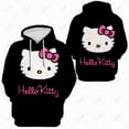 thumbnail image 1 of Suéter con capucha informal de moda para mujer con estampado de Hello Kitty y gatito lindo para otoño/invierno, 1 of 1