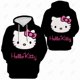 thumbnail image 1 of Suéter con capucha informal de moda para mujer con estampado de Hello Kitty y gatito lindo para otoño/invierno, 1 of 1