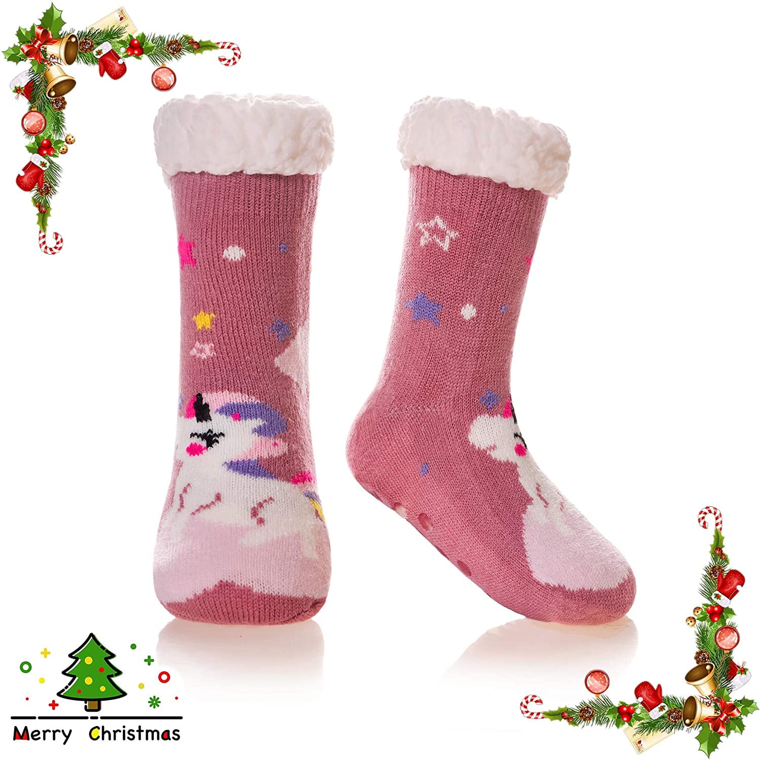 Girls christmas slipper socks best sale