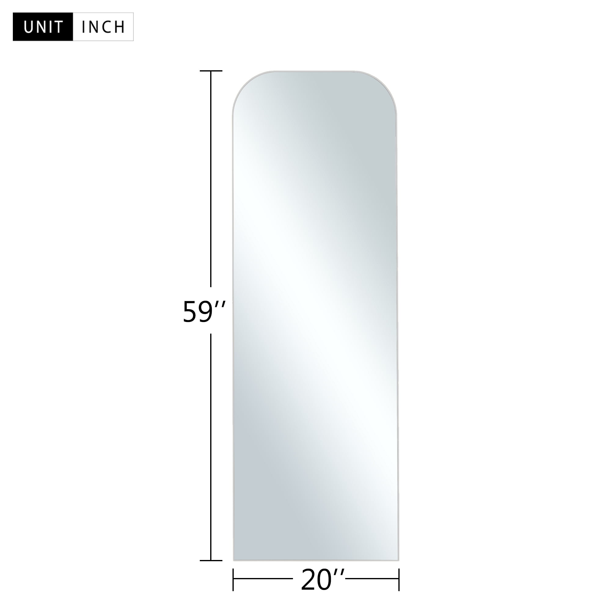 Iron Wall Mirror Full Length Mirror Wall Mirror 59"x20",Sliver