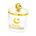 thumbnail image 4 of Tarro de dulces de Ramadán, caja contenedora para aperitivos Eid Mubarak, caja de baratija, bote de comida reutilizable, organizador de encimera, tarro para servir dulces Claro, 4 of 8