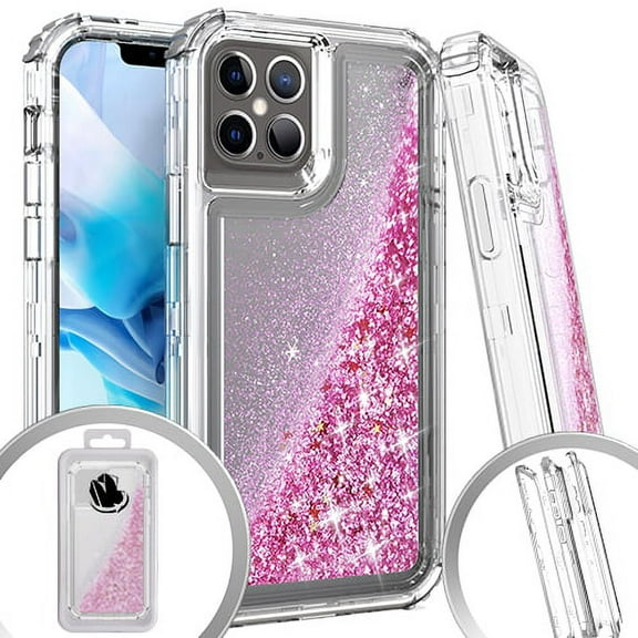 For 3 In 1 For Iphone 12 12 Pro 6.1 Glitter Motion Clear