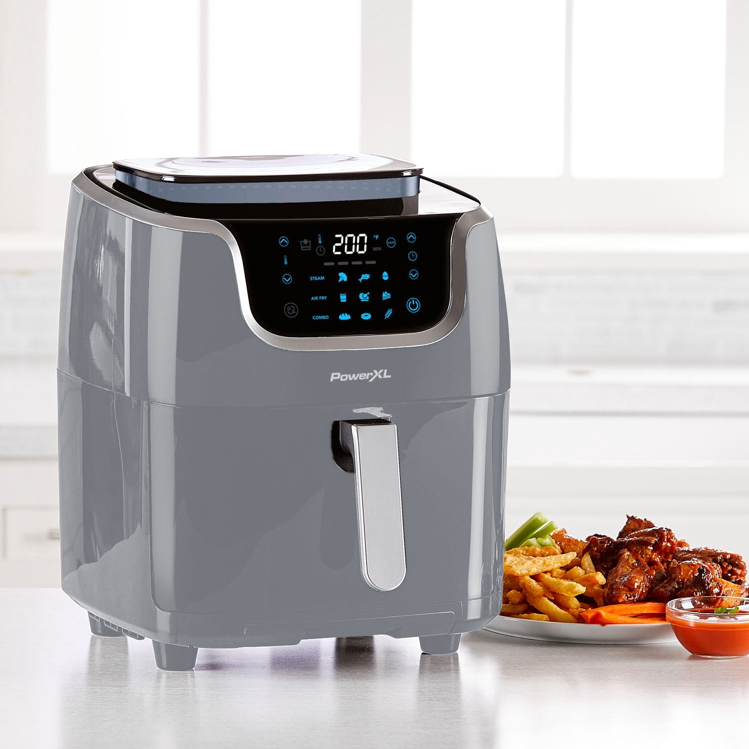 PowerXL Refurbished 7 qt Air Fryer, Slate - 3 Cooking Modes