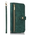 thumbnail image 2 of Crossbody Wallet Case for iPhone 15 with RFID Blocking Card Slot Holder, Magnetic Flip Folio Purse Case, PU Leather Zipper Handbag with Detachable Lanyard Strap Phone Case,Darkgreen, 2 of 9