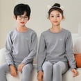 thumbnail image 3 of FYDUU Kids Thermal Underwear Boys Girls Winter Thermal Top Soft Pajama Tops Cozy Long Sleeve Thermal Shirts Solid Color Kids Warm Pullover Comfy Versatile, 3 of 3