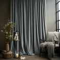 thumbnail image 2 of Lapalife Velvet Curtains, Rod Pocket Room Darkening Curtain Christmas Window Curtain Drapes for Living Room Bedroom, Gray, 52''x 96'', 1 Panel, 2 of 7