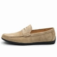 thumbnail image 4 of Men's Casual Loafers Slip On Leather Shoes Comfortable Lightweight Driving Shoes Male Moccasins Classic Penny Loafer Flats Boat Shoes Outdoor Walking Shoes, 4 of 14