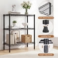thumbnail image 6 of CONCETTA 31 inch 3-Tier Metal Wire Shelving Unit, Adjustable Storage Rack for Kitchen, Garage, or Living Room,Black, 6 of 8