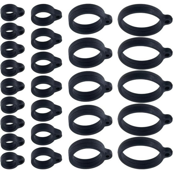 40Pcs 4 Styles Anti-Lost Silicone Rubber Ring Holder Multipurpose Adjustable Cases Necklace Lanyard Replacement Pendant Carrying Kit Pen Non-Lost Rubber Rings Holder for Office Daily Sports