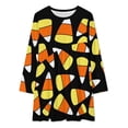 thumbnail image 2 of Candy Corn Pattern Halloween Loose Dress Evening Dress Summer Dresses for Women Luxury Dress Long Sleeved Dress, 2 of 4