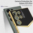 thumbnail image 2 of Compatible Samsung Galaxy S23 Ultra Case Leather White,Hybrid Electroplating Soft Silicone TPU Shockproof Protective Bumper Galaxy S23 Ultra Cover Phone Case for Samsung S23 Ultra Case 5G, 2 of 14