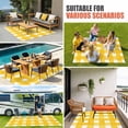 thumbnail image 4 of Yellow Plaid Outdoor Rug for Patio/Deck/Porch, Non-Slip Large Area Rug 4 x 6 Ft, Watercolor Grid Checker Gingham Farmhouse Indoor Outdoor Rugs Washable Area Rugs, Reversible Camping Rug Carpet Runner, 4 of 8