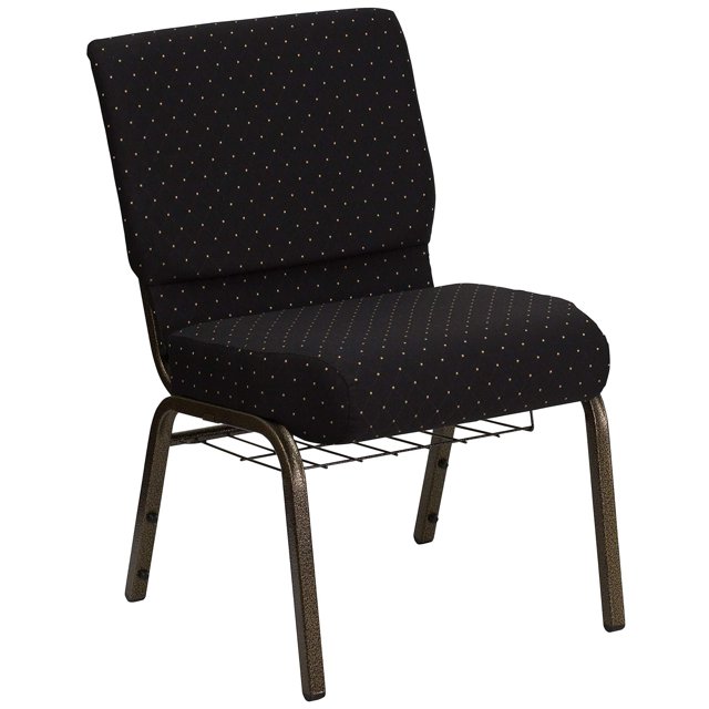 Bowery Hill Chaise d'Invité Empilable d'Église en Noir