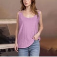 thumbnail image 2 of aidice Tank Tops for Women Eyelet Round Neck Sleeveless Loose Tops Comfy Casual Solid Color Summer Tshirts, 2 of 6